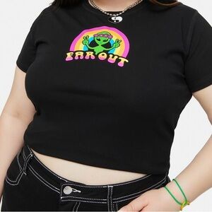 dELiA*s Black 'Far Out' Graphic Crop Top